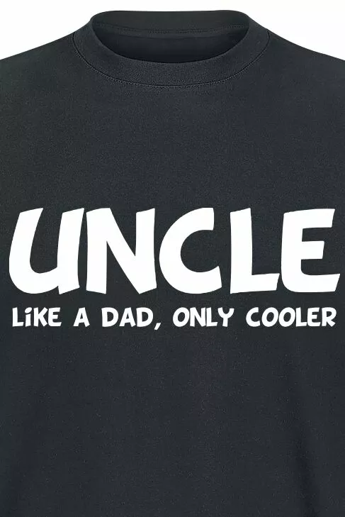 Brandfun Family & Friends "Uncle - Like A Dad, Only Cooler" T-shirt Zwart Van Family & Friends - Afbeelding 2
