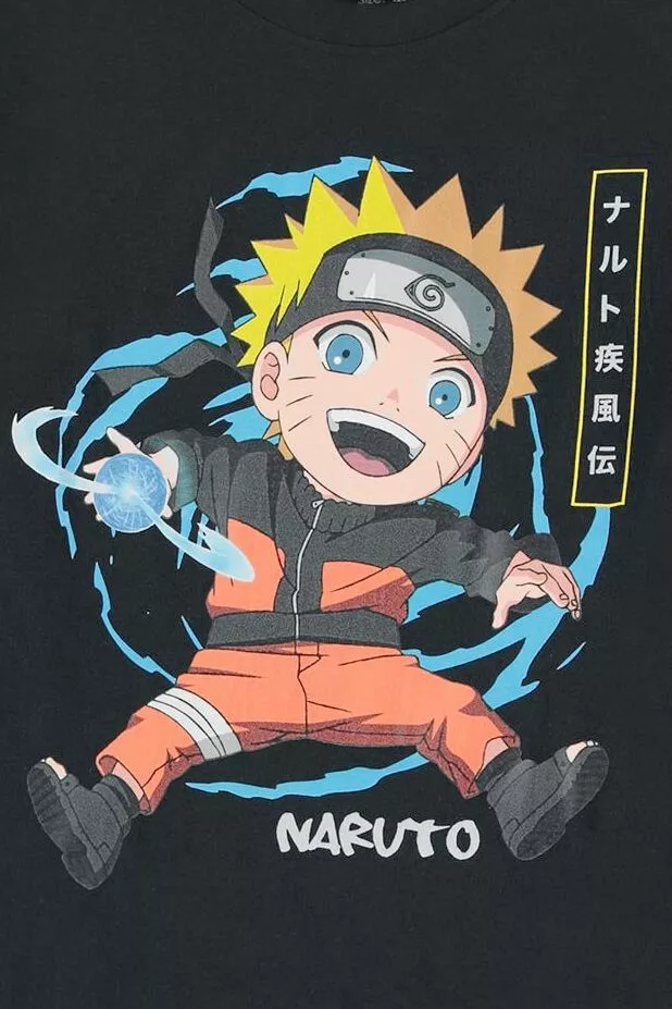 "Kids - Shippuden - Naruto Uzumaki" T-shirt Zwart Van Naruto - Afbeelding 3
