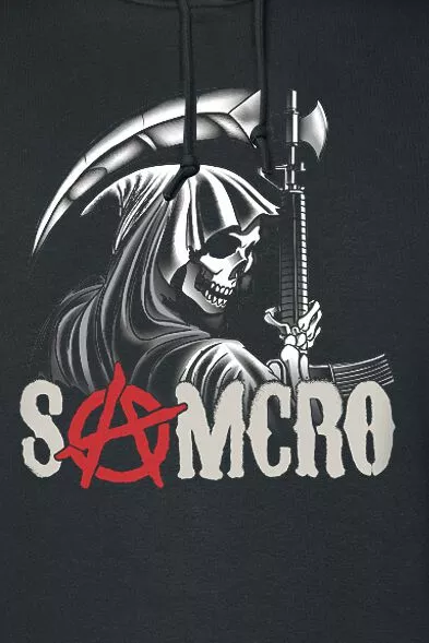 "Reaper - Chopper" Trui Met Capuchon Zwart Van Sons Of Anarchy - Afbeelding 2