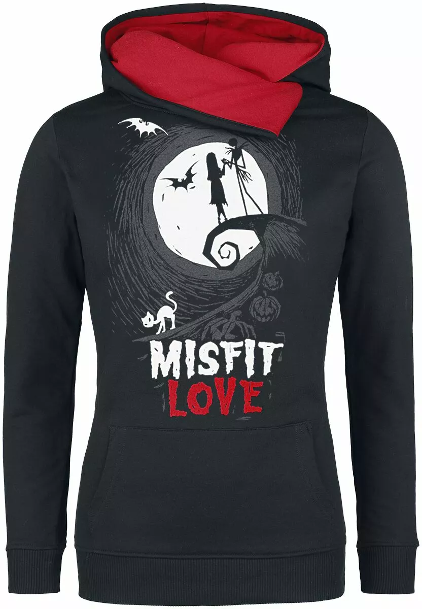 "Misfit Love" Trui Met Capuchon Zwart-rood Van The Nightmare Before Christmas