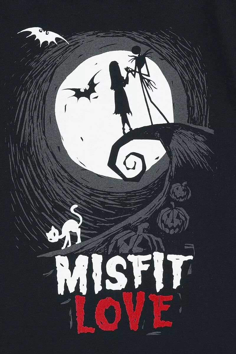 "Misfit Love" Trui Met Capuchon Zwart-rood Van The Nightmare Before Christmas - Afbeelding 3