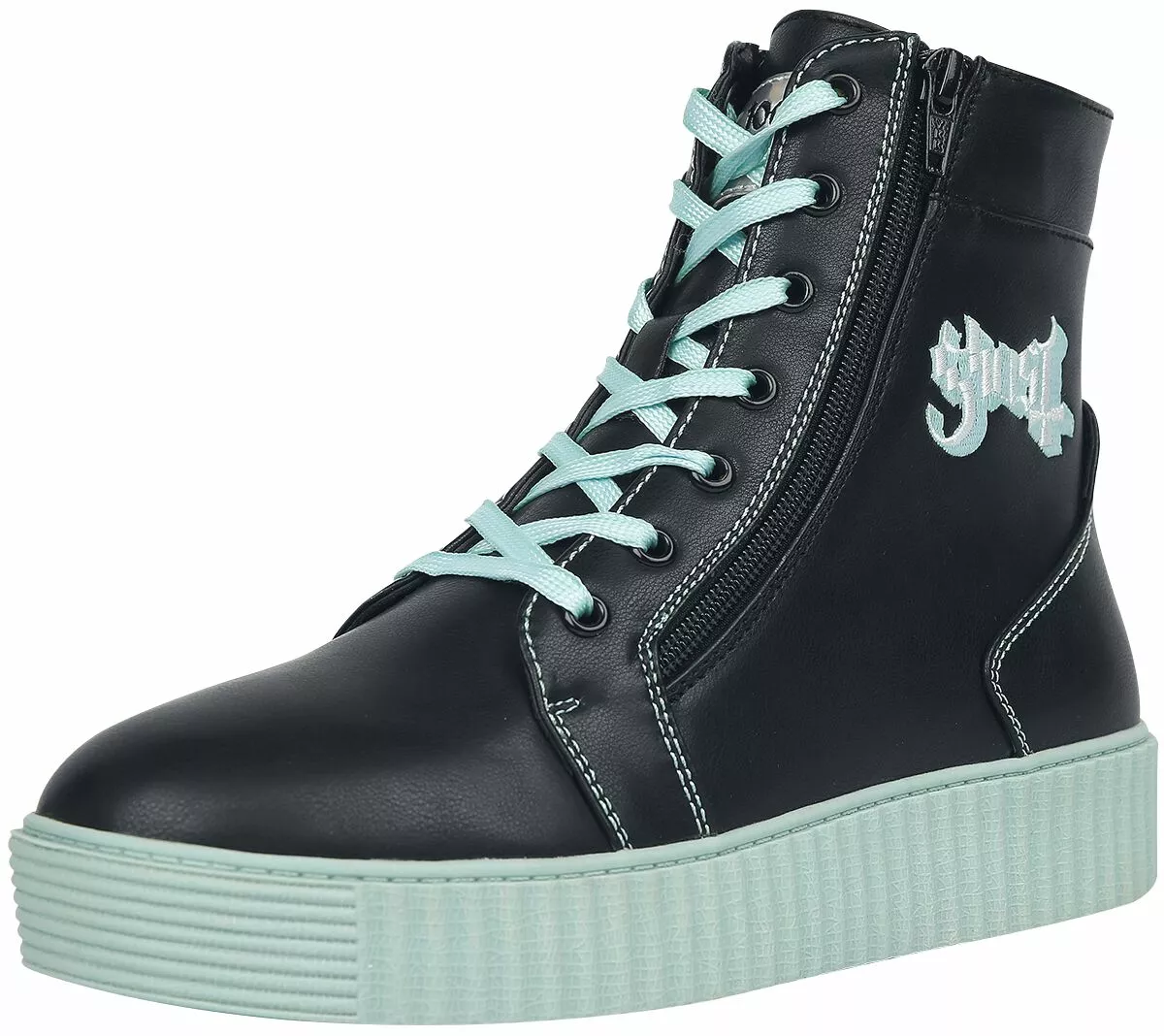 "EMP Signature Collection" Creepers Zwart-turquoise Van Ghost - Afbeelding 2