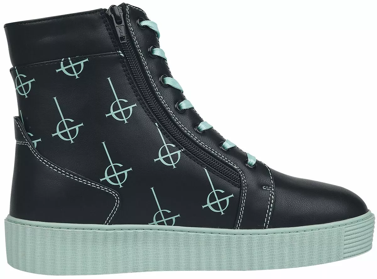 "EMP Signature Collection" Creepers Zwart-turquoise Van Ghost - Afbeelding 5