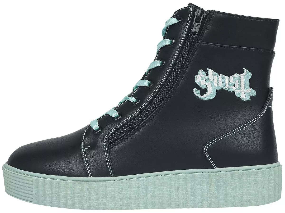 "EMP Signature Collection" Creepers Zwart-turquoise Van Ghost - Afbeelding 6
