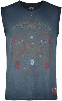 "Tanktop Met Rock Rebel Print" Tanktop Blauw Van Rock Rebel By EMP