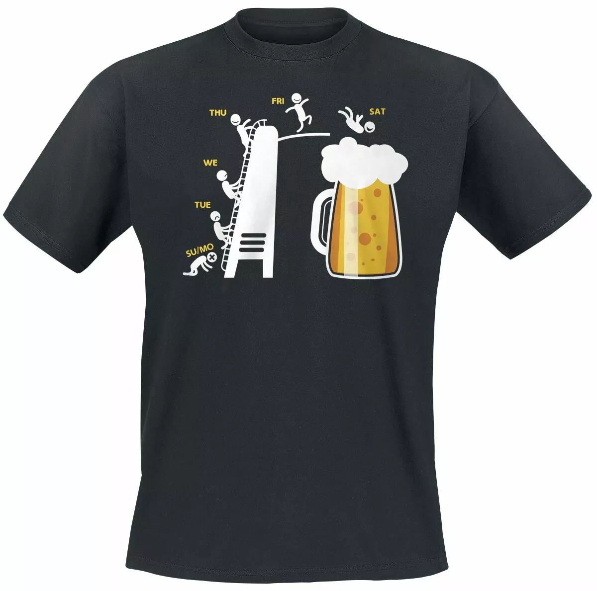 Brandfun Alcohol & Party "Weekend" T-shirt Zwart Van Alcohol & Party