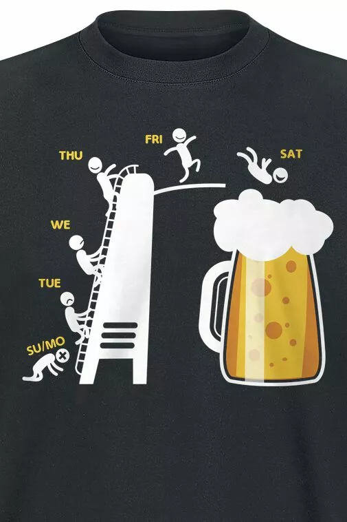 Brandfun Alcohol & Party "Weekend" T-shirt Zwart Van Alcohol & Party - Afbeelding 2