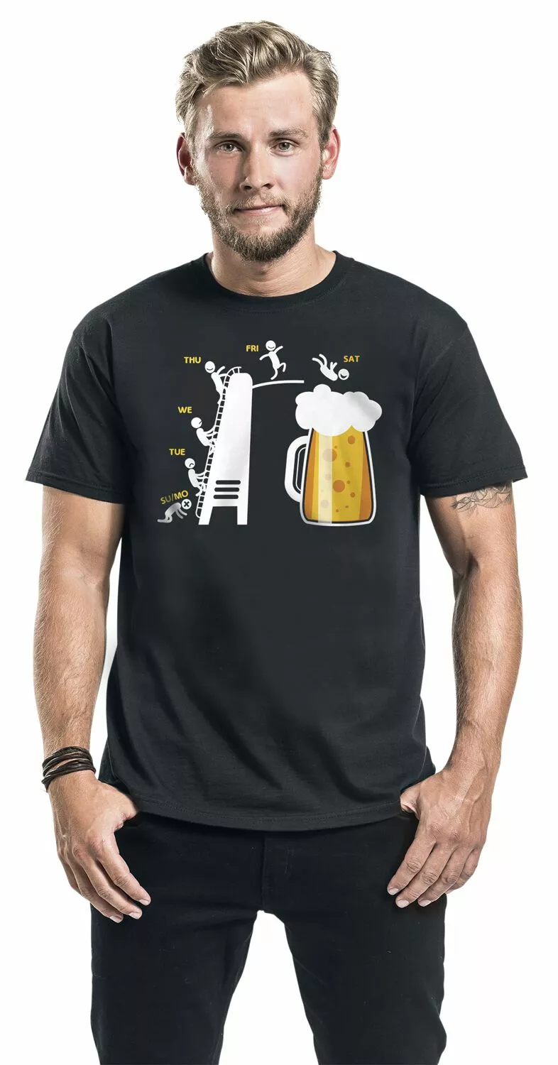 Brandfun Alcohol & Party "Weekend" T-shirt Zwart Van Alcohol & Party - Afbeelding 3