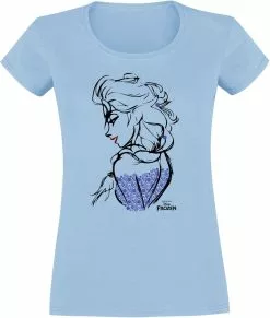 "Elsa Sketch" T-shirt Blauw Van Frozen