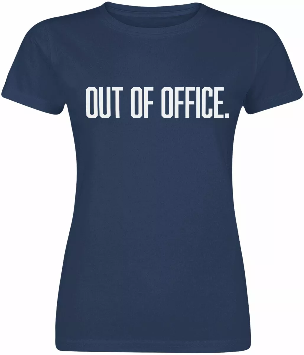 Brandfun Slogans "Out Of Office" T-shirt Blauw Van Slogans