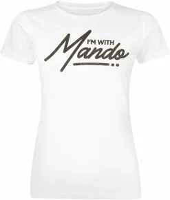 "The Mandalorian - I’m With Mando - Grogu" T-shirt Wit Van Star Wars