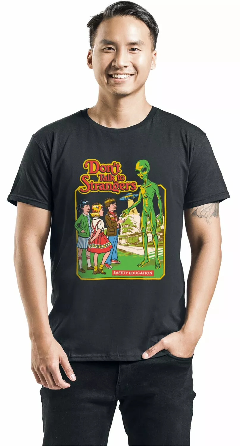 Brandfun Steven Rhodes "Don't Talk To Strangers" T-shirt Zwart Van Steven Rhodes - Afbeelding 3