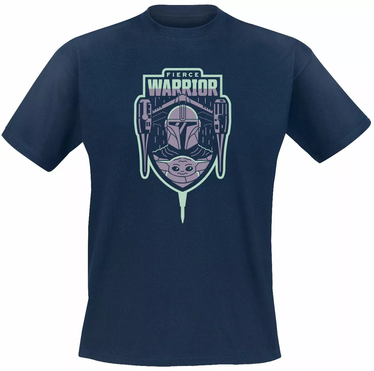 "The Mandalorian - Fierce Warrior Patch" T-shirt Blauw Van Star Wars