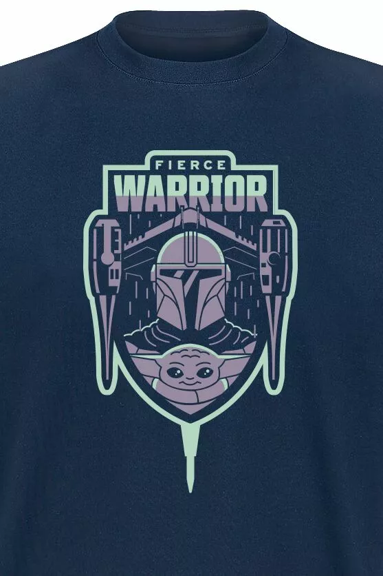 "The Mandalorian - Fierce Warrior Patch" T-shirt Blauw Van Star Wars - Afbeelding 2