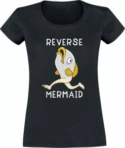 "Reverse Mermaid" T-shirt Zwart Van Goodie Two Sleeves
