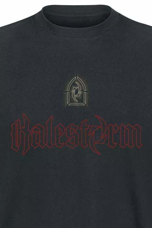 "Neon Logo" T-shirt Zwart Van Halestorm - Afbeelding 3