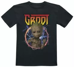"Kids - Groot - Electrifying Circle" T-shirt Zwart Van Guardians Of The Galaxy