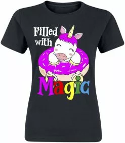 "Filled With Magic" T-shirt Zwart Van Unicorn