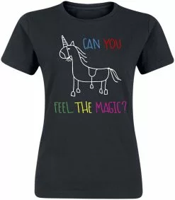 "Can You Feel The Magic?" T-shirt Zwart Van Unicorn
