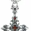 "St. Lucifer's - Red Blood Cross" Halsketting Zilverkleurig Van Alchemy Gothic